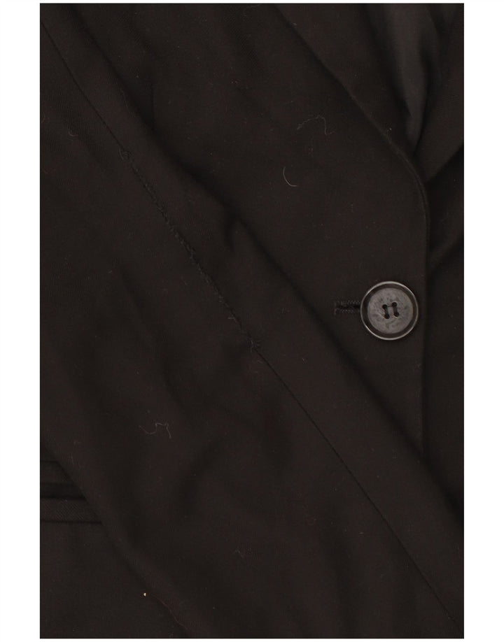 Veste Blazer Femme Benetton 2 Boutons IT 42 Medium Noir Polyester