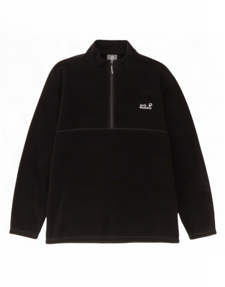 Jack Wolfskin Pull polaire à col zippé pour homme 2XL Noir Polyester