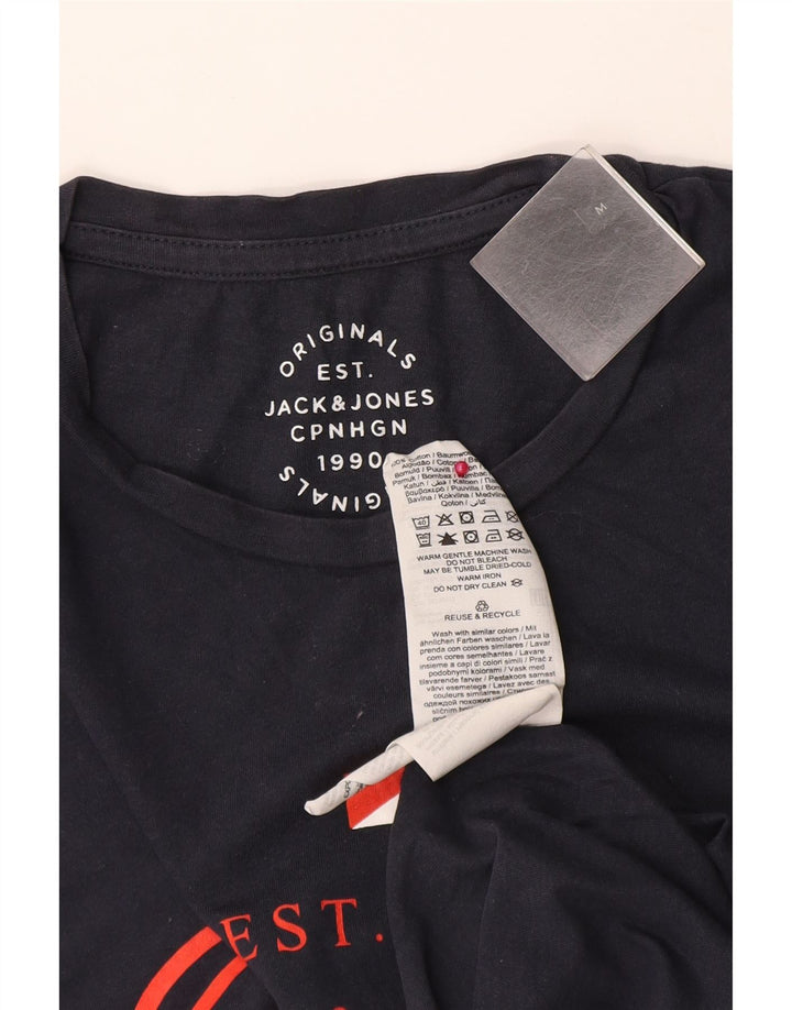 Jack & Jones T-Shirt Graphique Homme Bleu Marine Moyen Coton