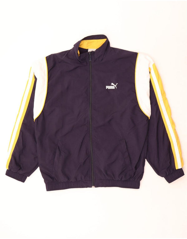 Puma Veste de Survêtement Coupe Ample Homme Bleu Marine Small Colorblock Nylon