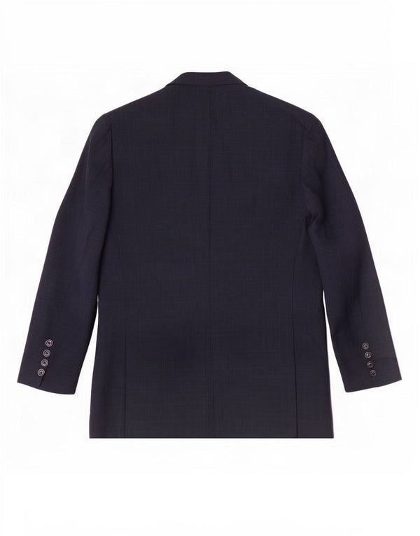 Zara Veste Blazer 2 Boutons Homme EU 52 Grand Bleu Marine à Carreaux Polyester