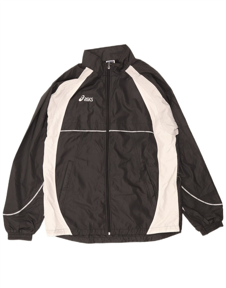 ASICS Veste de survêtement pour homme XL Noir Microfibre colour block