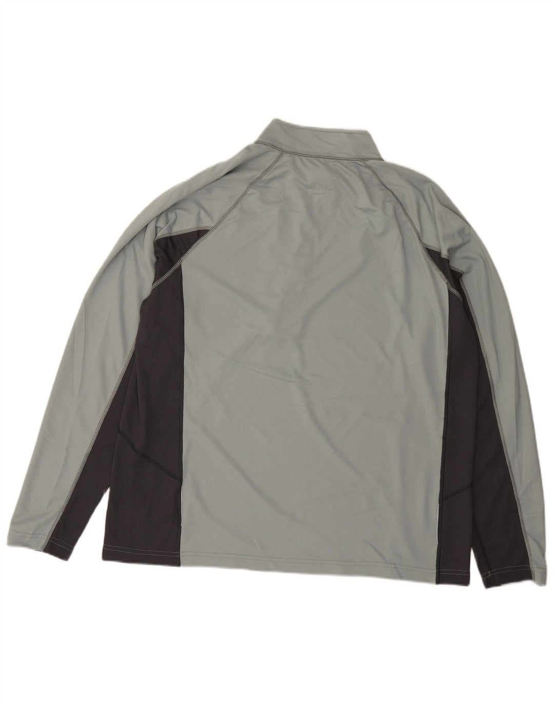 L.L.Bean Pull à col zippé pour homme - Haut de survêtement XL Gris Colorblock Polyester