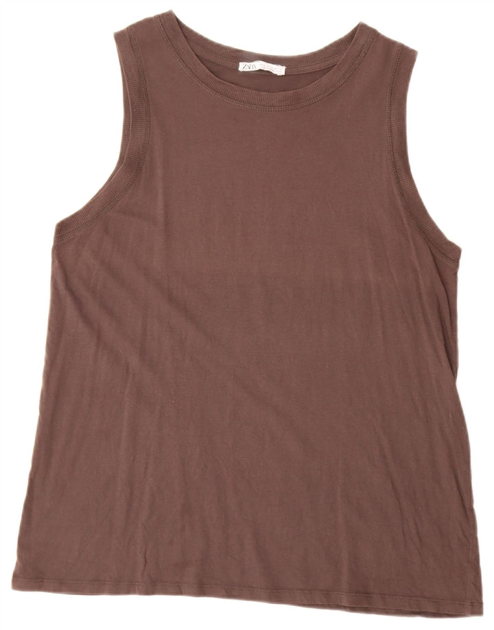 Zara Femme Débardeur UK 14 Marron Moyen