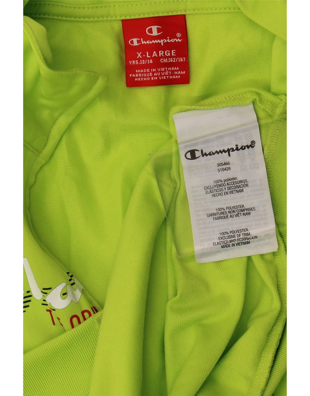 Champion Veste de Survêtement Graphique Garçon 13-14 Ans XL Vert Polyester