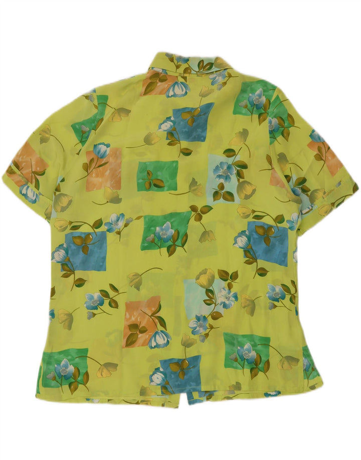CHERIE Chemisier transparent à manches courtes pour femme IT 48 XL Vert Floral