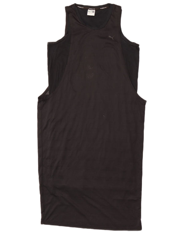 Puma Robe t-shirt sans manches pour femme UK 10 Petit Noir Polyester