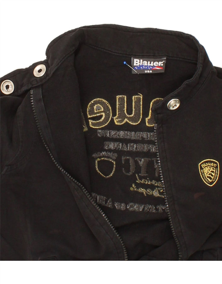 BLAUER Womens Bomber Jacket UK 10 Small Black Cotton Vintage Blauer and Second-Hand Blauer from Messina Hembry 