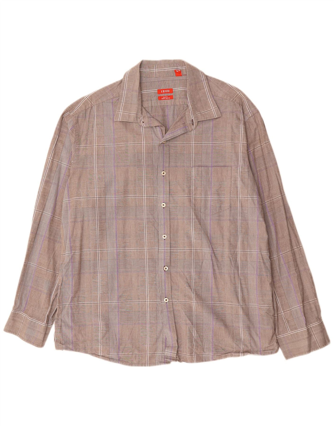 IZOD Chemise cintrée pour homme 2XL en coton à carreaux gris