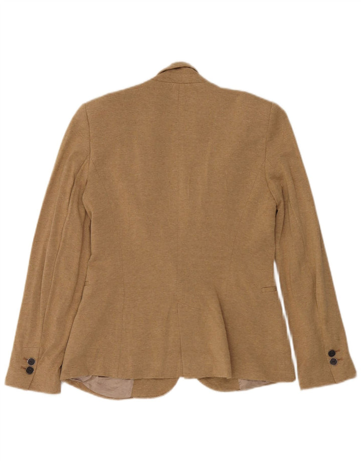 Zara Veste Blazer 1 Bouton Femme UK 10 Petite Viscose Beige