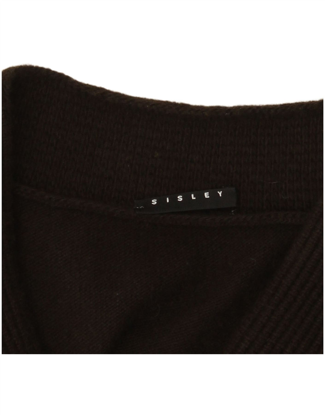 Sisley Pull col V pour femme UK 14 Large Marron