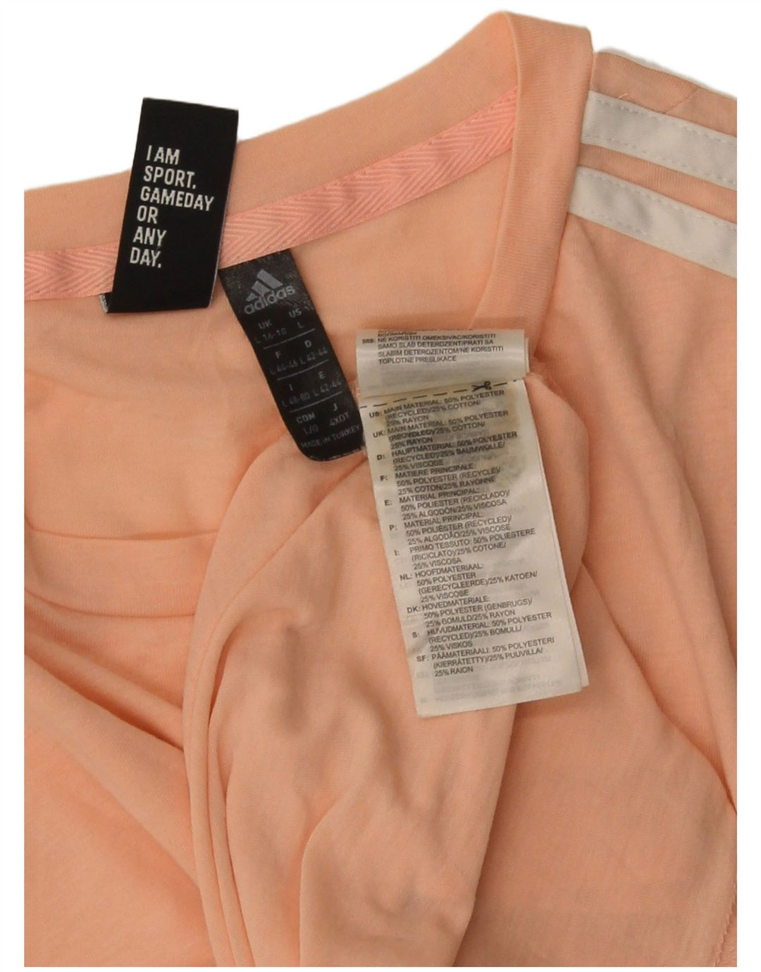 Adidas T-Shirt Femme Top UK 16/18 Grand Rose Polyester