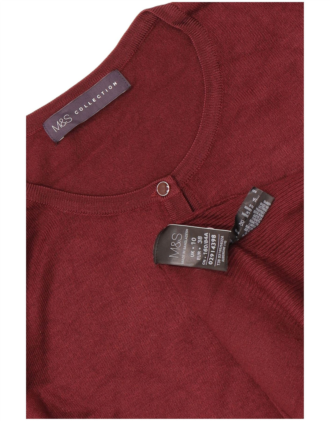 Marks & Spencer Pull Cardigan pour Femme UK 10 Petite Viscose Marron
