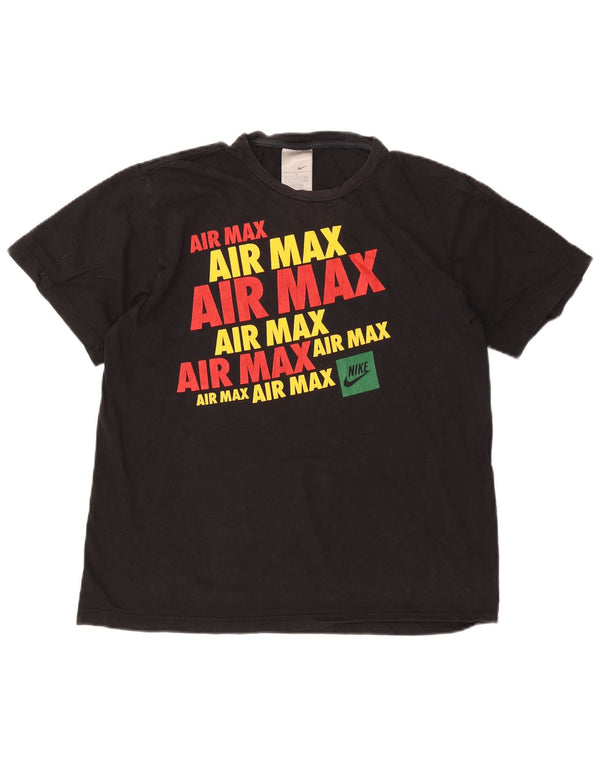 Nike T-shirt graphique pour homme UK 39/40 Noir moyen en coton