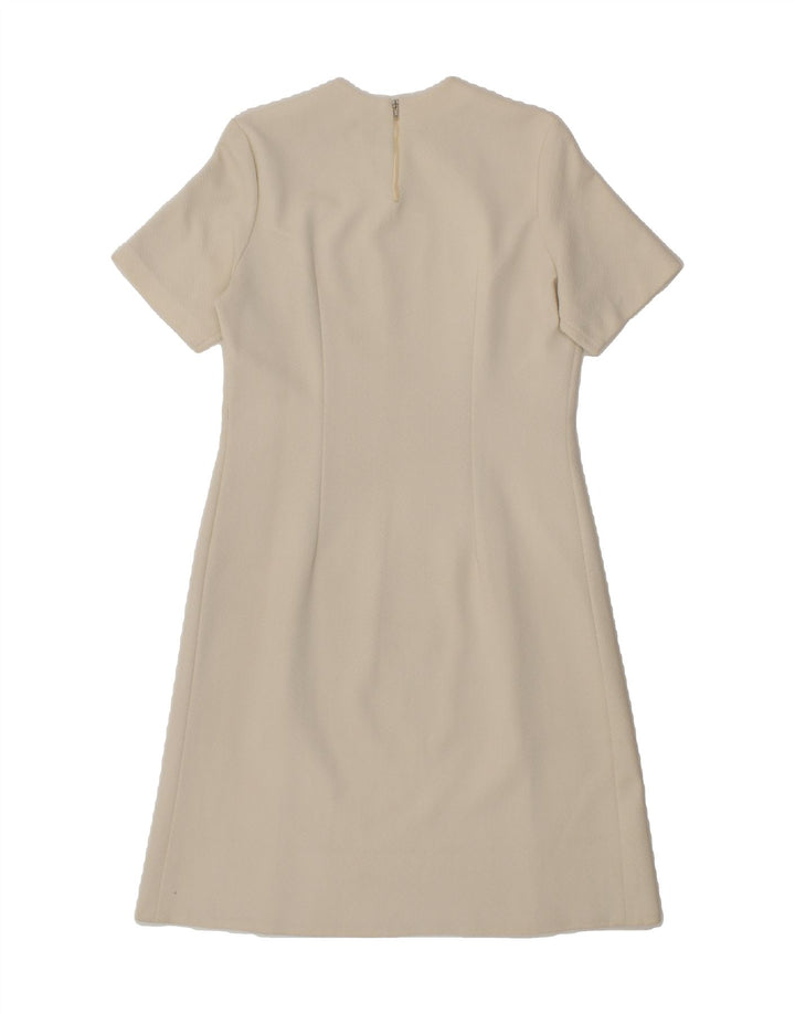 VINTAGE Womens Short Sleeves Basic Dress IT 42 Medium White Vintage Vintage and Second-Hand Vintage from Messina Hembry 