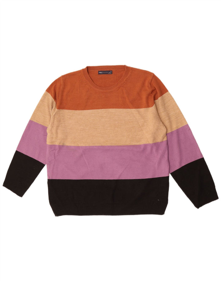 Marks & Spencer Pull ras du cou pour femme UK 16 Large Multicolore