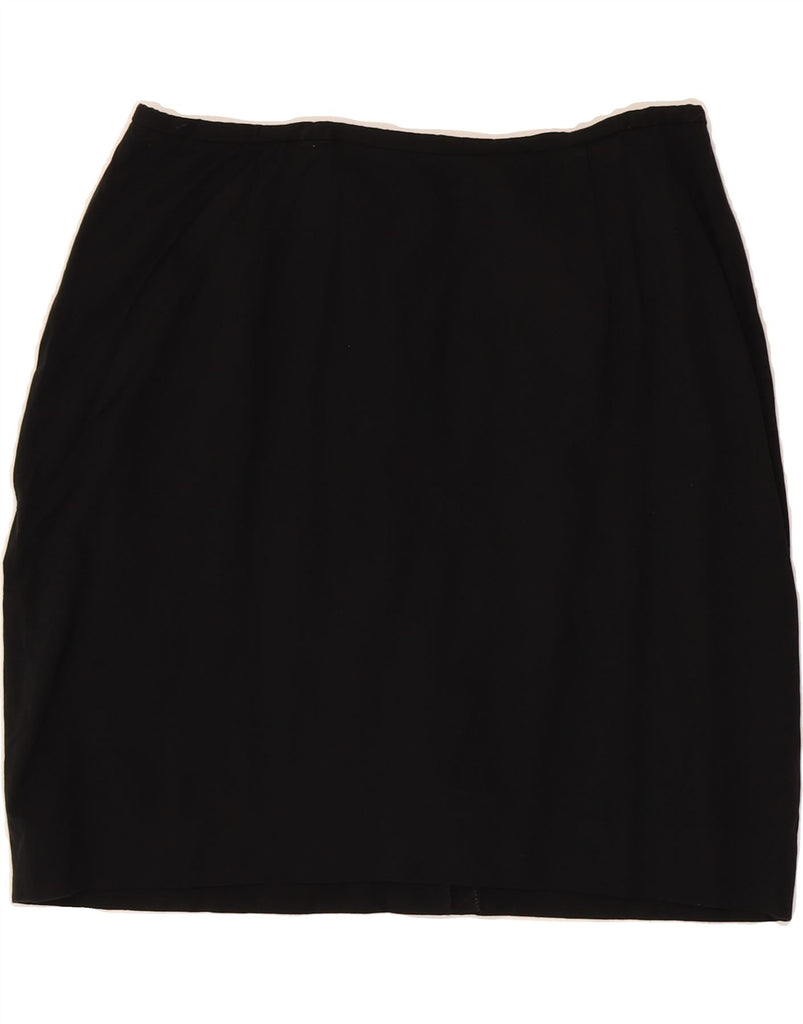 RALPH LAUREN Womens High Waist Mini Skirt US 14 XL W32 Black Rayon Vintage Ralph Lauren and Second-Hand Ralph Lauren from Messina Hembry 