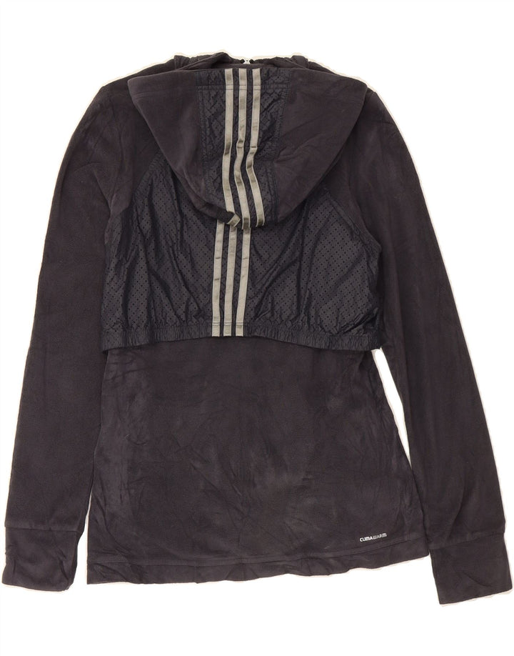 ADIDAS Womens Zip Hoodie Sweater UK 10 Small  Grey Colourblock Polyester Vintage Adidas and Second-Hand Adidas from Messina Hembry 