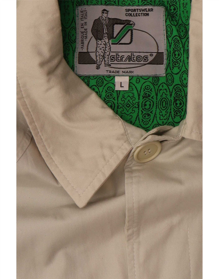 Stratos Manteau Homme UK 40 Grand Coton Beige
