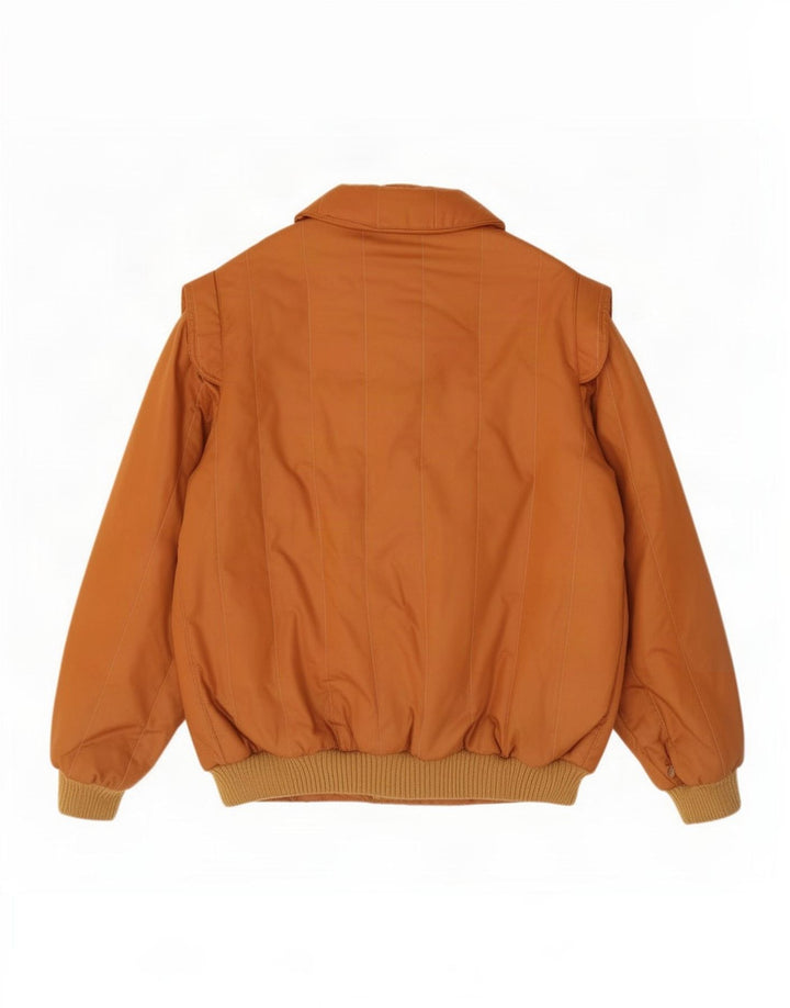 Veste Bomber Homme Vintage IT 48 Marron Moyen Polyester Rétro