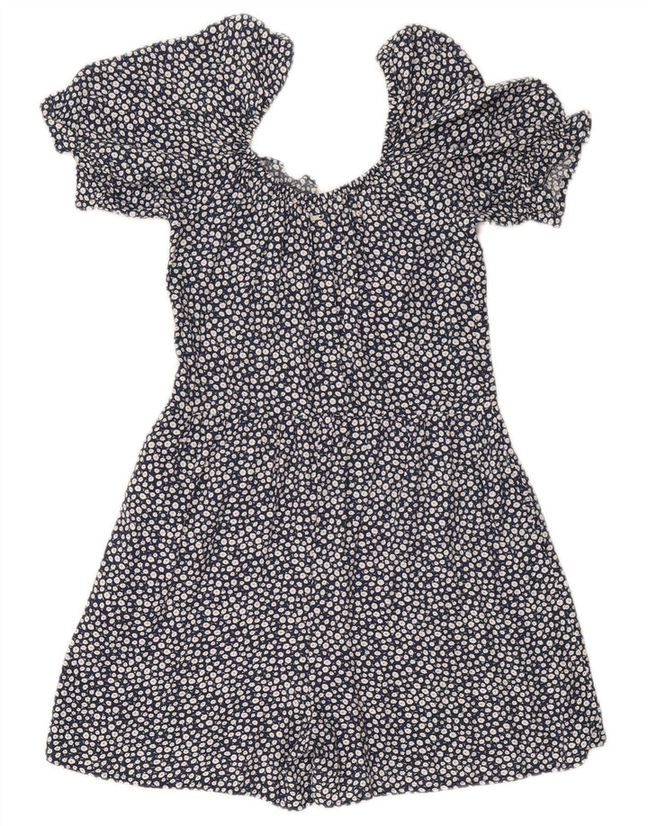 SUPERDRY Combishort Femme UK 8 Small Bleu Marine Floral Viscose