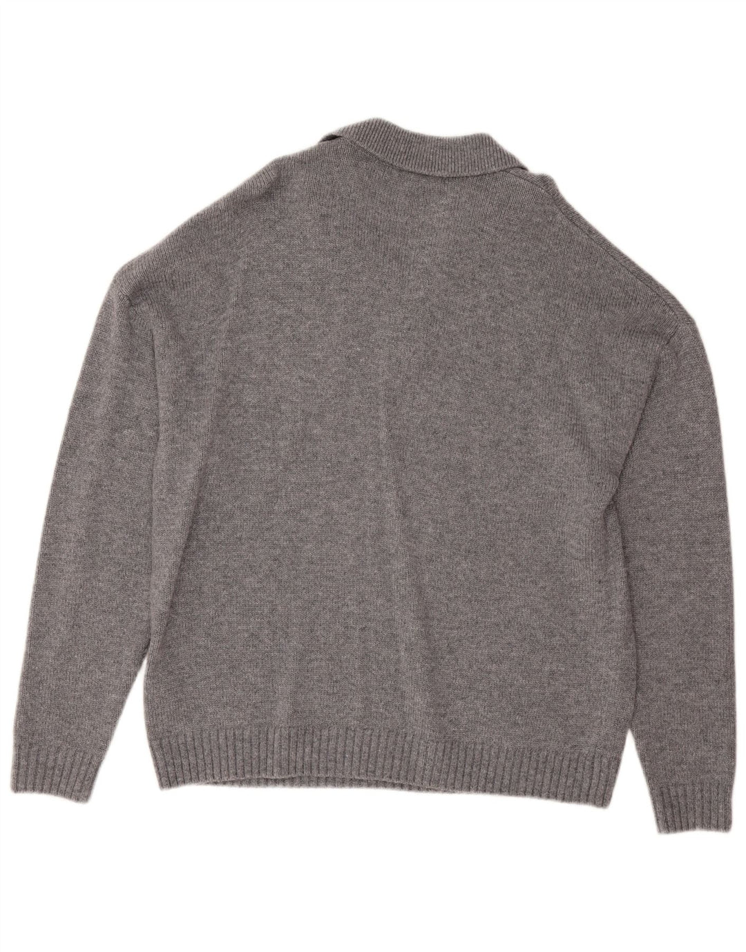 Reiss Pull à col polo pour homme en laine mouchetée gris moyen