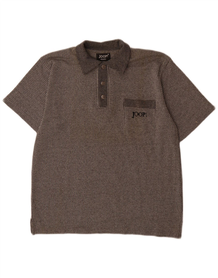 Joop Polo Homme Coton Rayé Gris Moyen