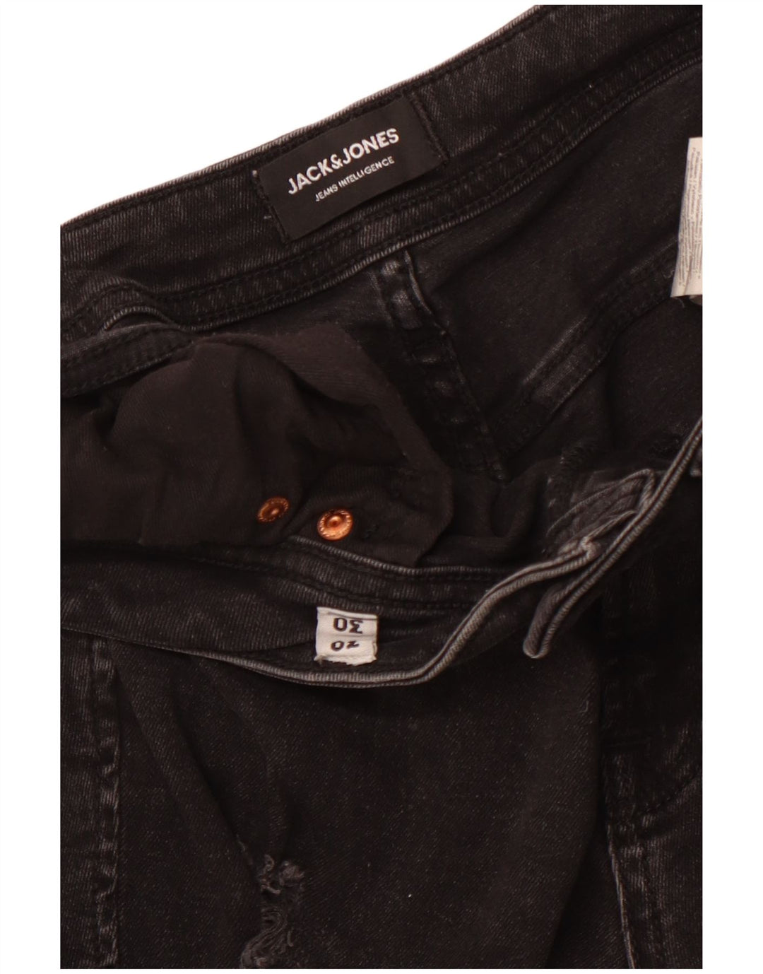 Jack & Jones Jean Skinny Liam Effet Déchiré W30 L30 Homme Noir Coton