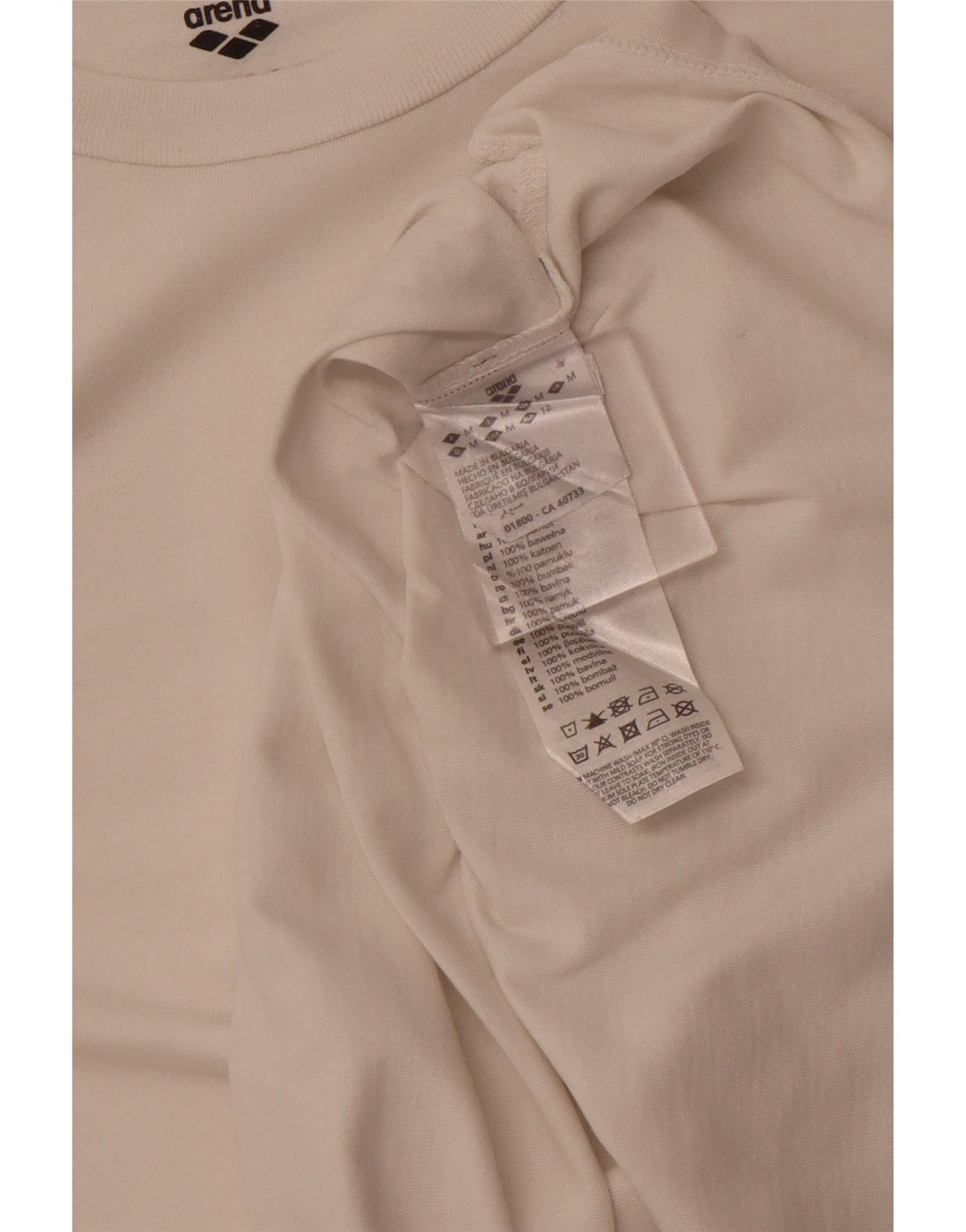 Arena T-Shirt Femme Top UK 12 Medium Blanc Coton