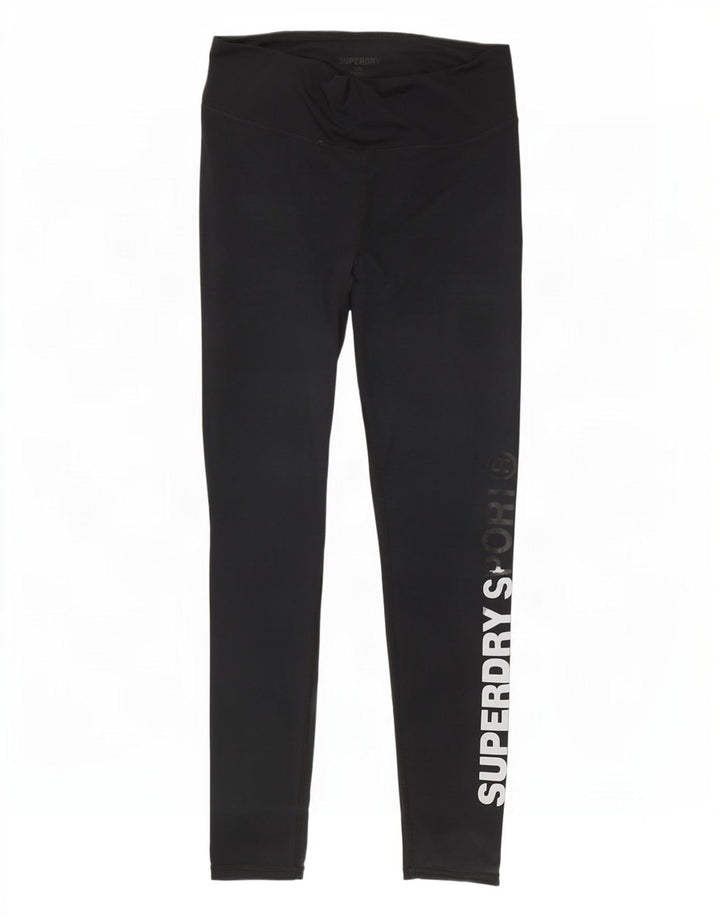 Superdry Leggings Graphiques Femme UK 12 Noir Moyen