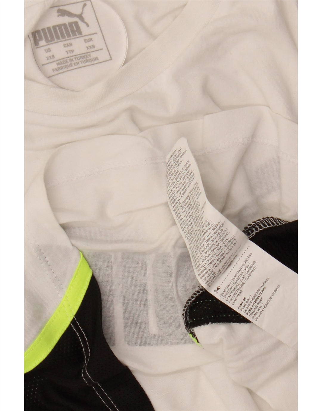 PUMA T-shirt court surdimensionné graphique pour femme UK 2 2XS Blanc Colourblock