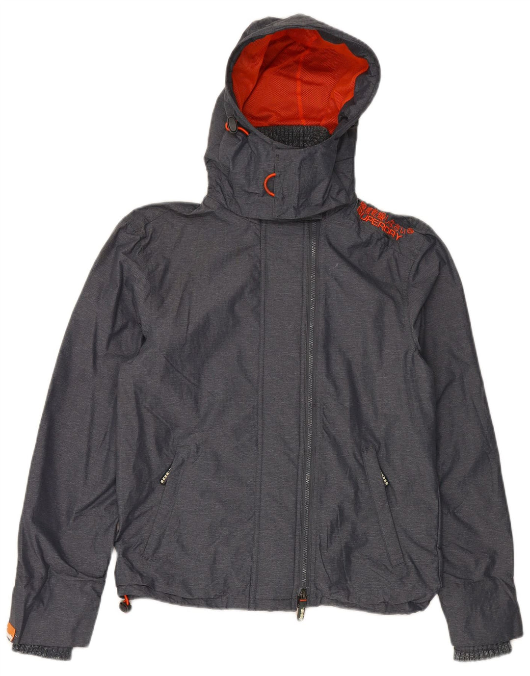 SUPERDRY Veste coupe-vent à capuche pour homme UK 36 Small Gris Nylon