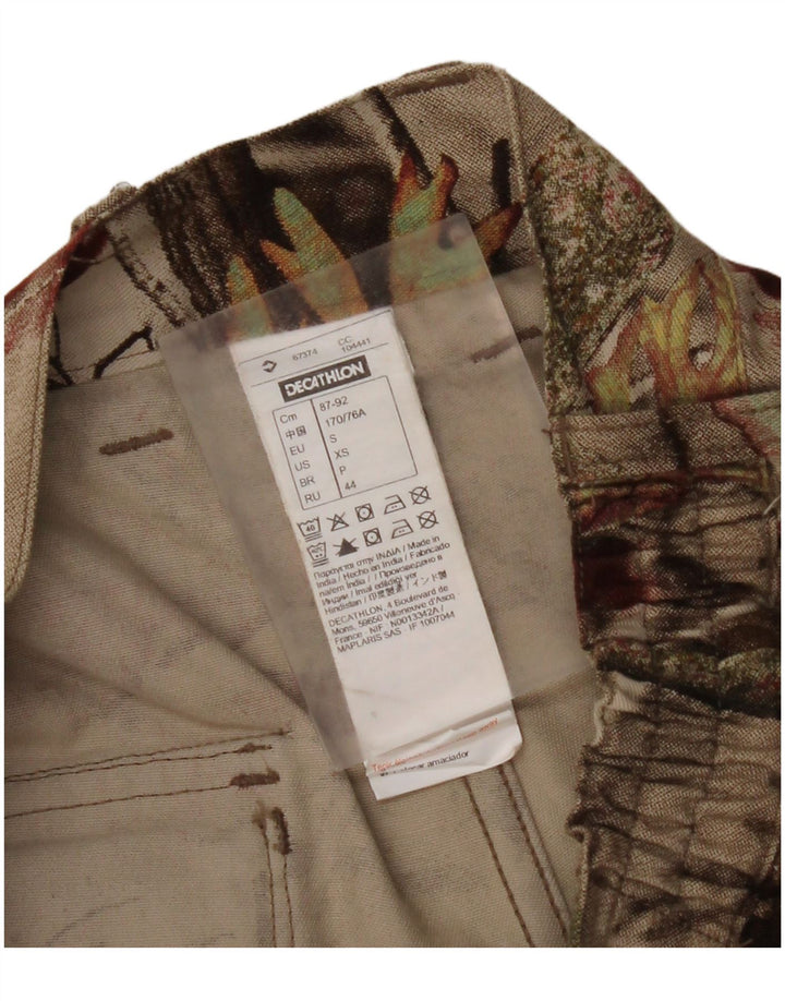 DECATHLON Pantalon Cargo Droit Femme Petit W27 L30 Coton Floral Beige