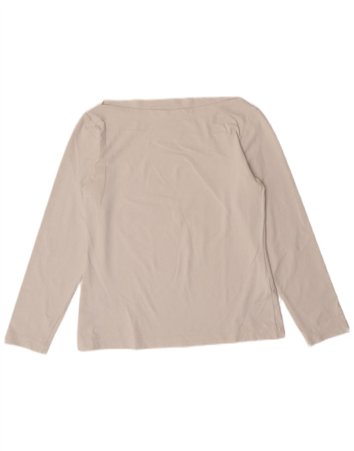 Sportmax Haut court à manches longues pour femme UK 12 Medium Off White Polyamide