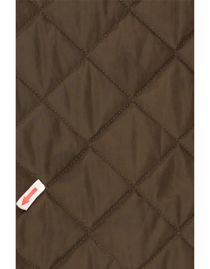 Dkny Manteau matelassé à capuche pour femme UK 16 Large Kaki Polyester
