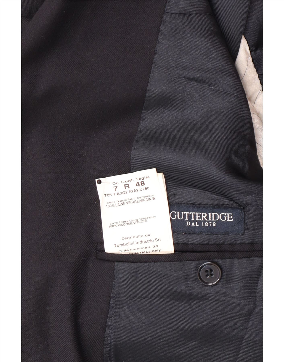 Gutteridge Veste Blazer 2 Boutons Homme IT 48 Laine Bleu Marine Moyen