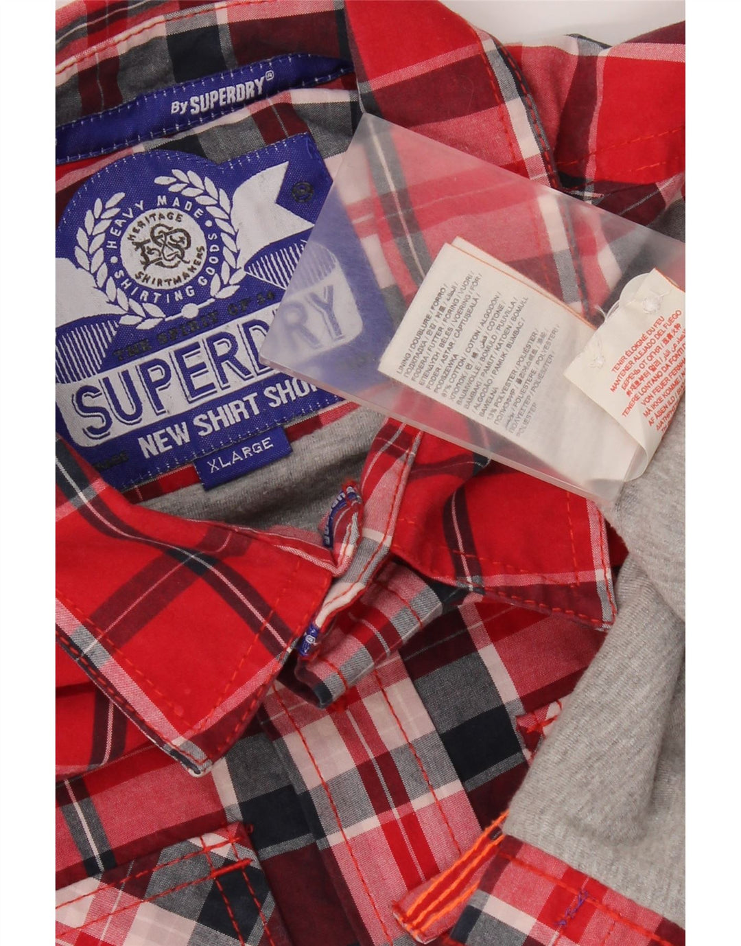 Superdry Chemise Homme XL Rouge Plaid Coton