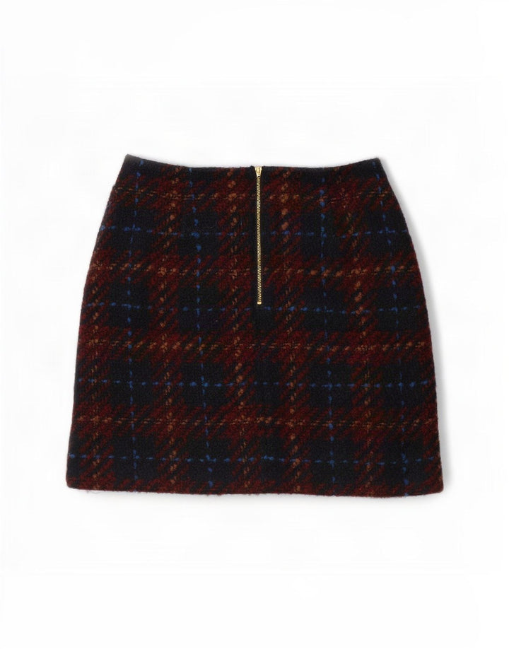 Zara Femme Mini Jupe UK 8 Petit Acrylique À Carreaux Multicolore
