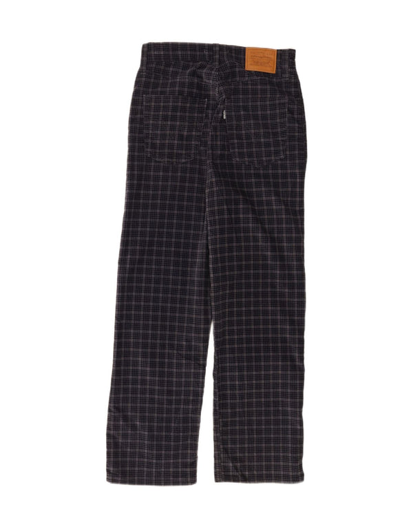Levi's Pantalon Casual Ribcage Straight Femme W26 L26 Bleu Marine à Carreaux