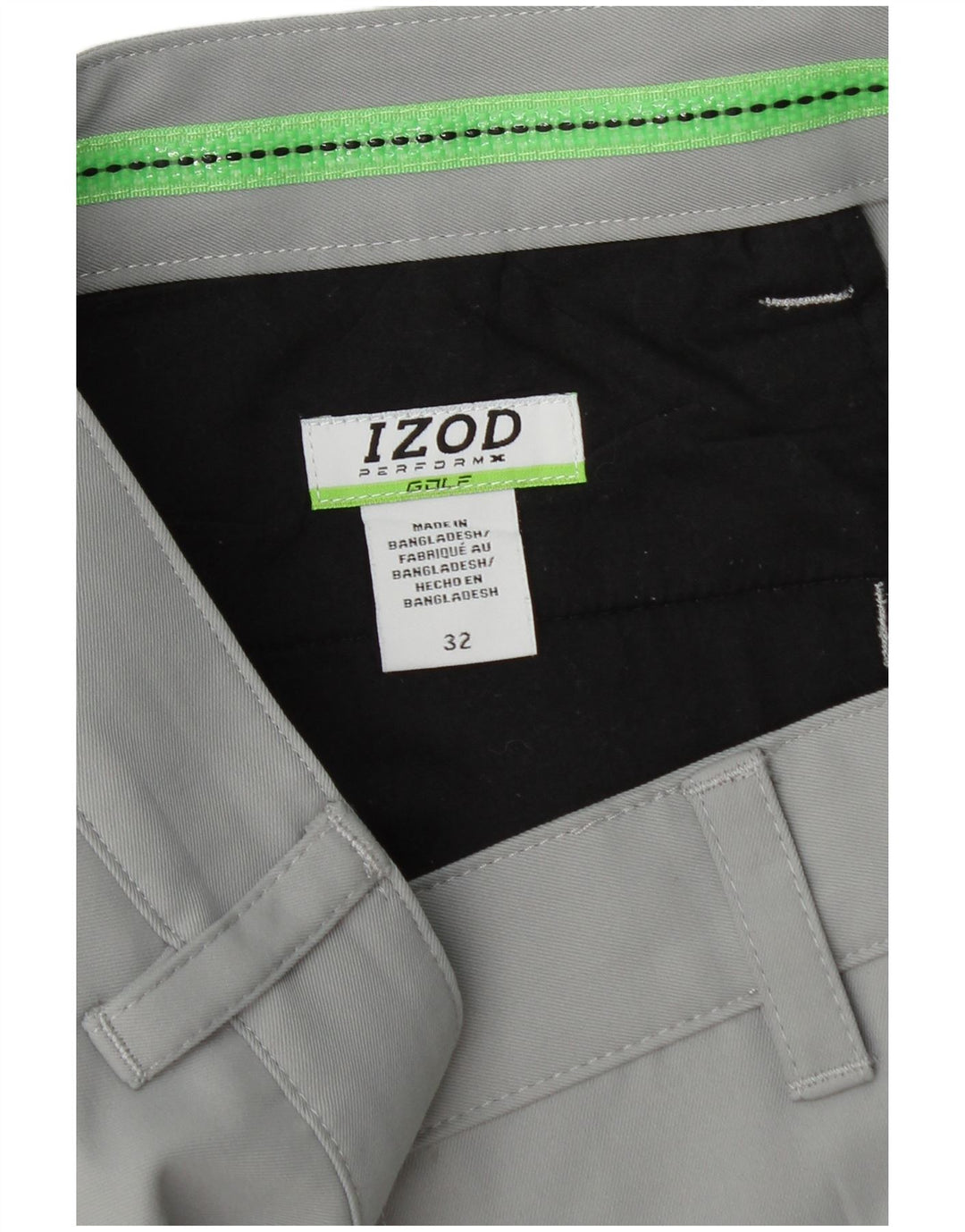 IZOD Short Chino Homme W32 Gris Moyen Polyester