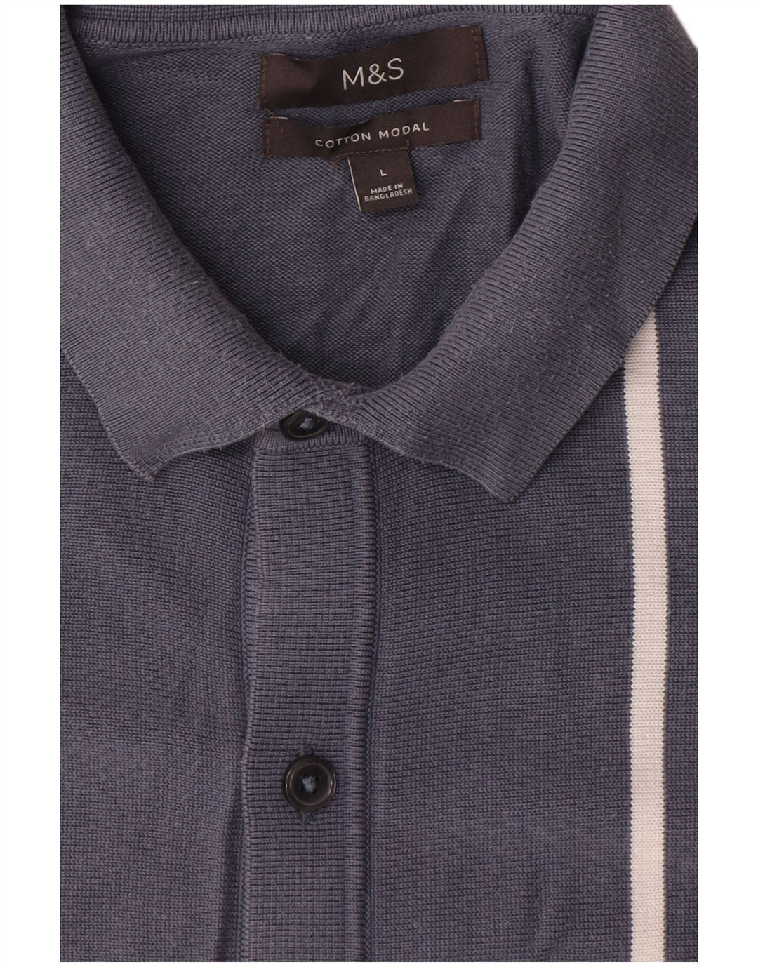 Marks & Spencer Cardigan pour homme en coton rayé bleu marine Taille L
