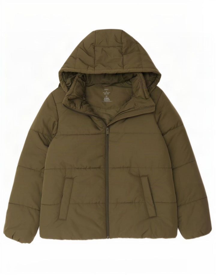 Marks & Spencer Veste matelassée à capuche pour femme UK 16 Large Kaki Polyester