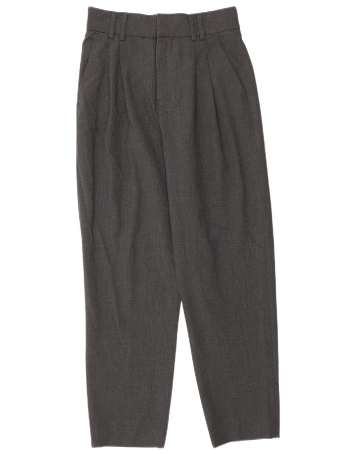 Zara Pantalon de costume à chevilles pour femme EU 32 2XS W22 L26 Gris Polyester