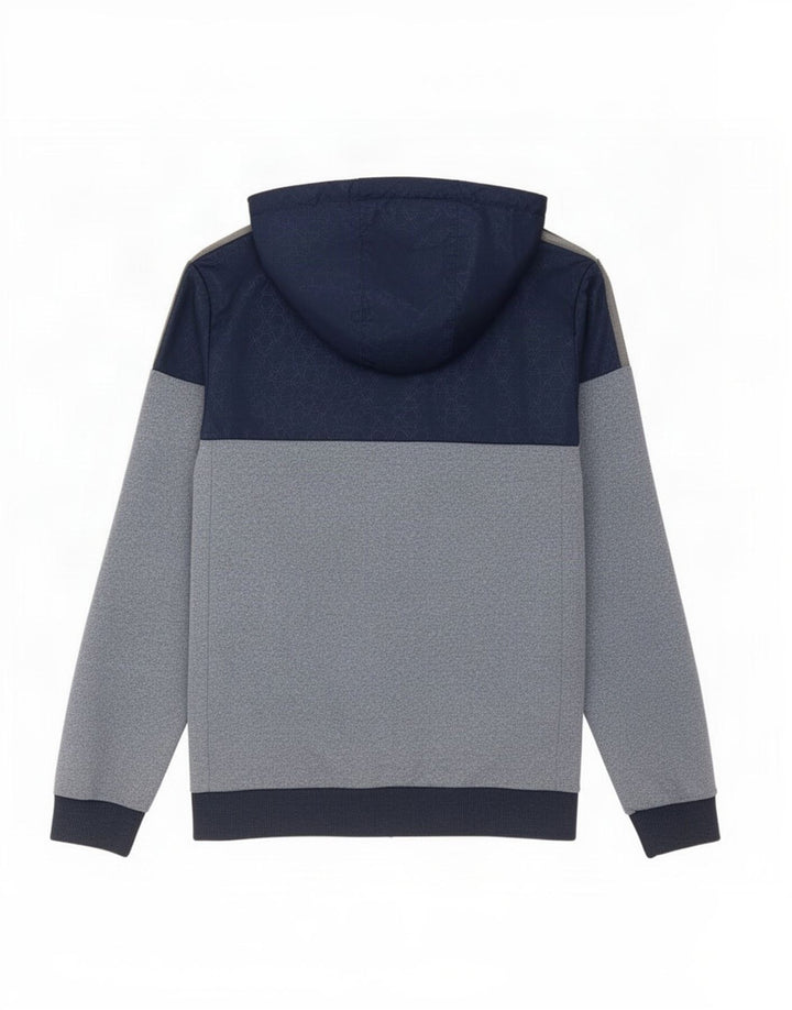 Adidas Pull à capuche zippé pour homme Petit Bleu Colorblock Polyester