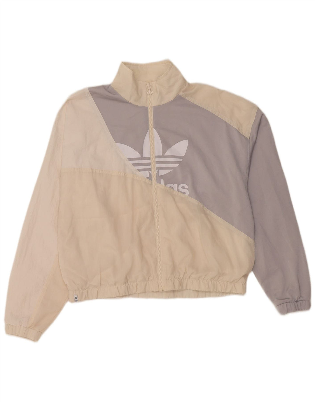 Adidas Veste de survêtement graphique pour femme UK 14 Large Off White Polyamide