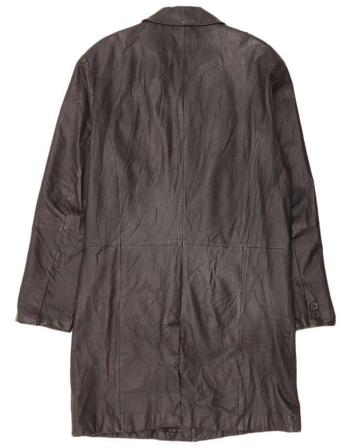 Angelo Litrico Manteau en cuir pour homme UK 38 Cuir noir moyen
