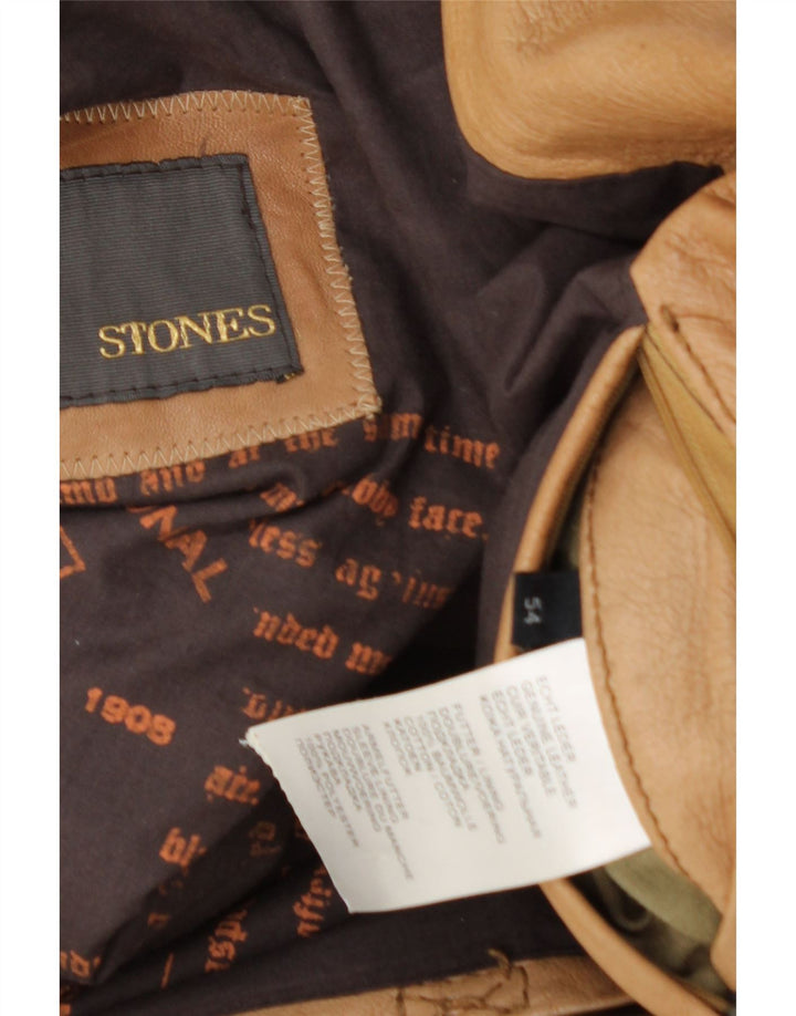 Stones Veste en cuir pour homme IT 54 2XL Cuir beige