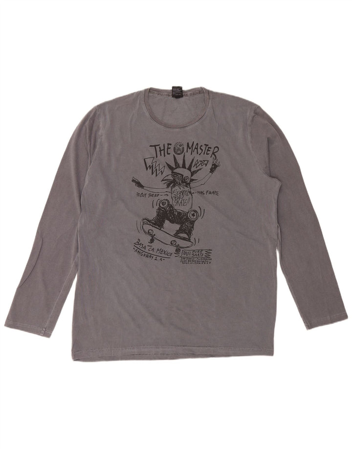 Scorpion Bay Haut graphique à manches longues pour homme en coton gris 2XL