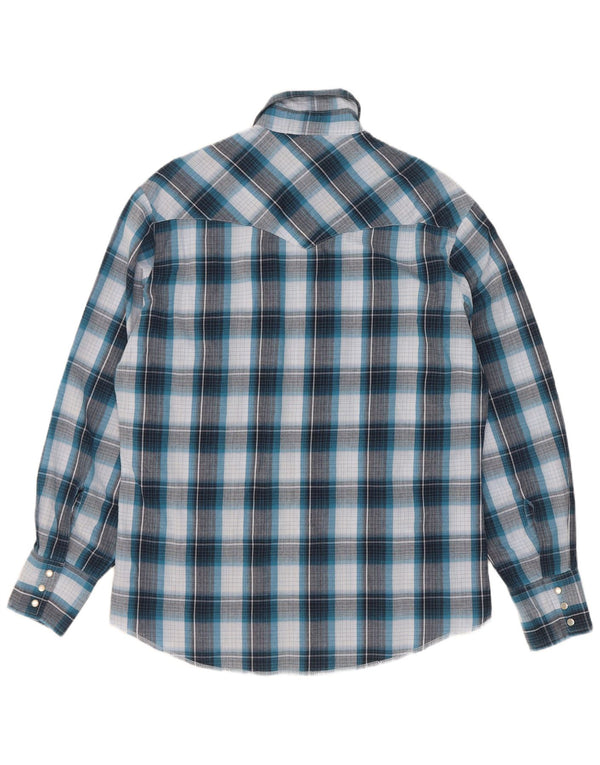 Wrangler Chemise Homme Bleu Moyen Carreaux Coton