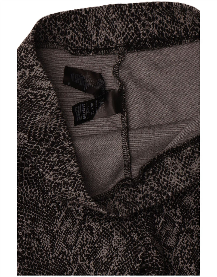 Marks & Spencer Leggings Femme UK 42 Viscose Imprimé Animal Gris Moyen
